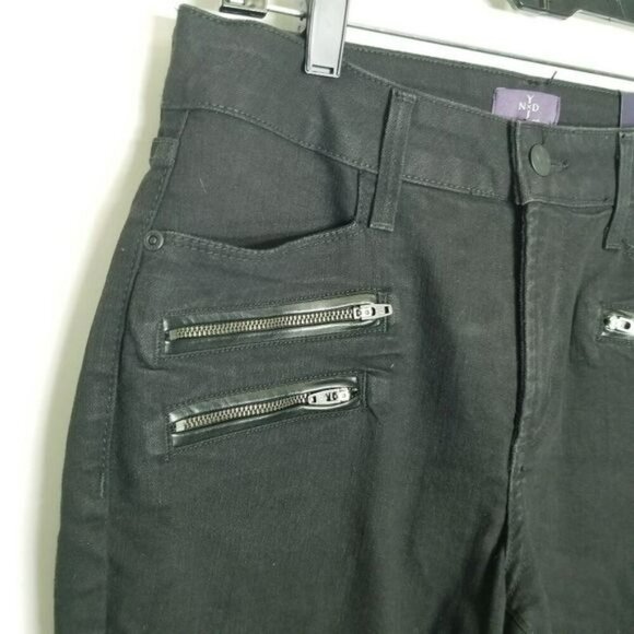 NYDJ NWT Black Skinny Leggings Ski‎ Zipper Pockets Petite Jeggings Size 8P - Picture 10 of 10